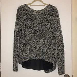 Lapis Textured Black and White Openback Knit